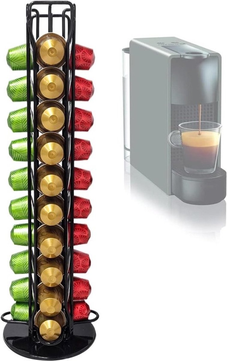 Pod Houder - Koffiekarrousel - Koffie Opslag - 360 Graden Rotatie - 40 Cups Capaciteit - Zwart