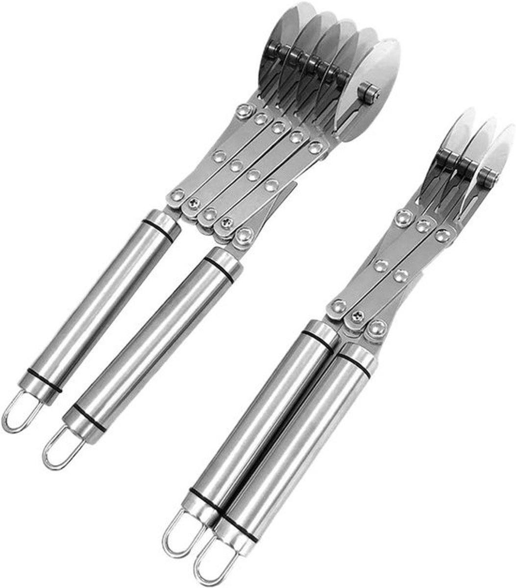 Meerwielensnijder - Deegverdeler RVS - Gelijkmatig Snijden - Uitbreidbaar Ontwerp - 28.5 cm Lengte - Zilver