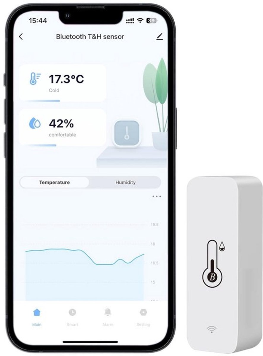 Draadloze Thermometer en Hygrometer met App Melding - Digitale Temperatuur en Vochtigheidssensor