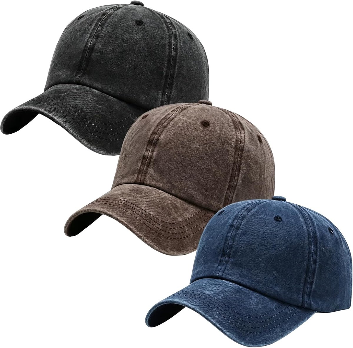 3 vintage baseballpetten, zonnehoeden, casual outdoor baseballpet, golftennispet voor buitensport, vrije tijd, reizen