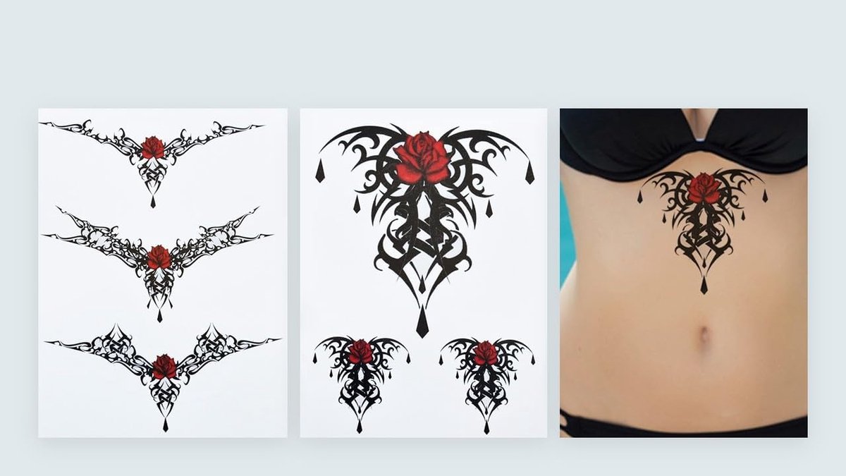 tattoo rood en zwart flash tattoo fake tattoo HB861