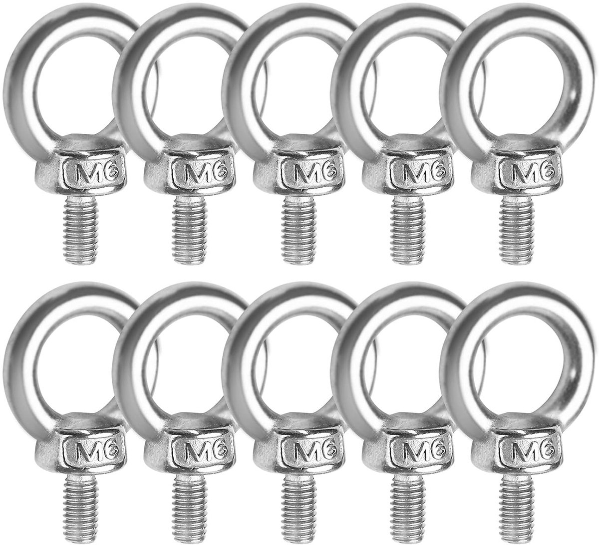 Opheffende oogbout 10 stuks, JatilEr 304 roestvrij staal hijsring oogbouten hardware oogmoer, ringvorm oogbouten buitendraad ringschroef voor wonen tillen en verschillende technische hefapparatuur