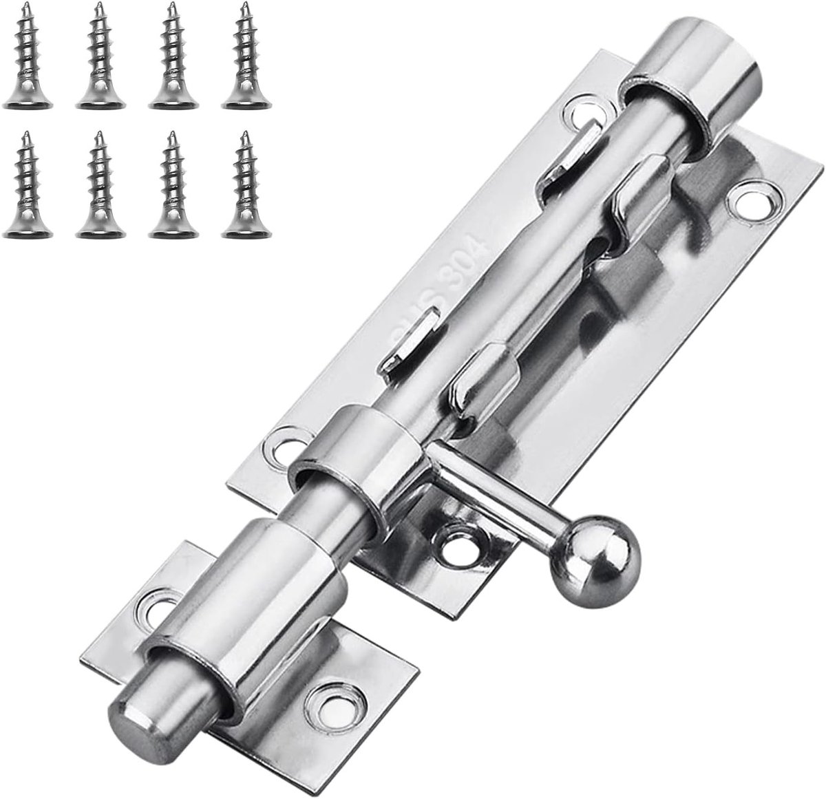 Veiligheidsdeur slot met schuifpoort sluiting en hangslot - 105mm zilver, duurzaam en betrouwbaar