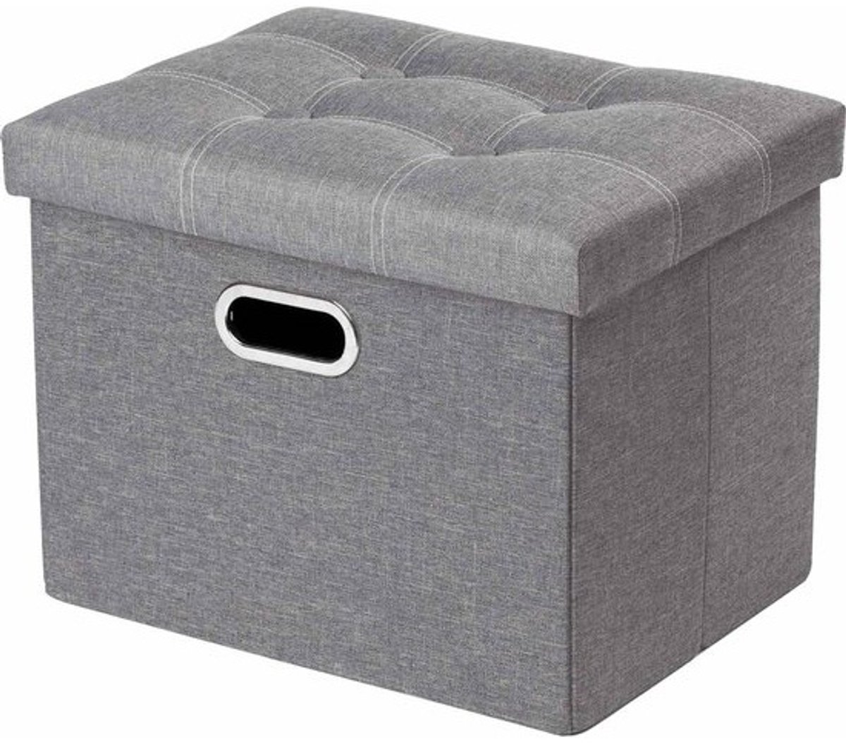 Opklapbare Bank met Opbergruimte voor Hal, Woonkamer en Slaapkamer - Stevige Zitting, Tot 130 kg, 43 x 33 x 33 cm (Lichtgrijs)