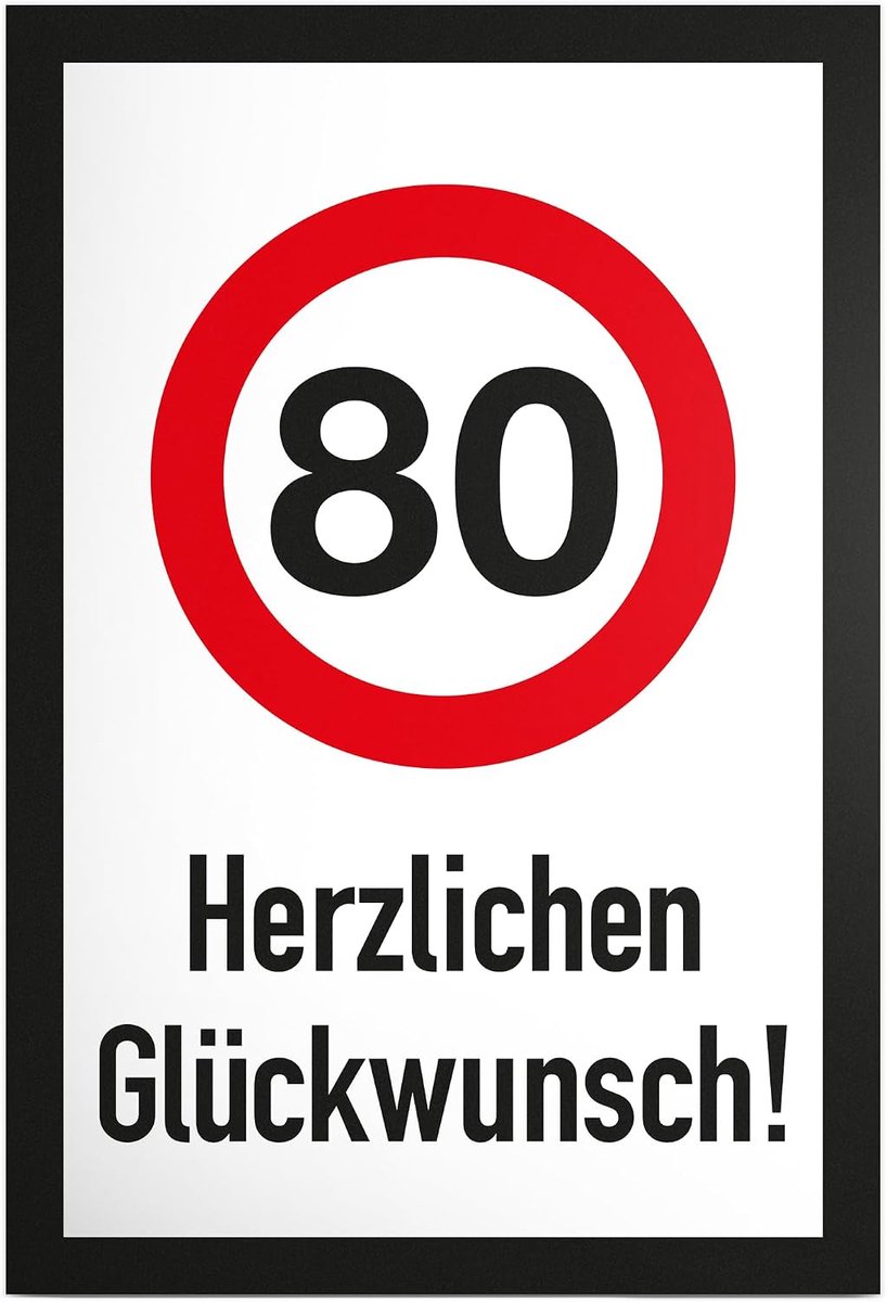 80 jaar hartvormige felicitatie, plastic bord - cadeau 80. verjaardag, cadeau-idee verjaardagscadeau achtstigste, verjaardagsdeco/partydecoratie/feestaccessoires/verjaardagskaart