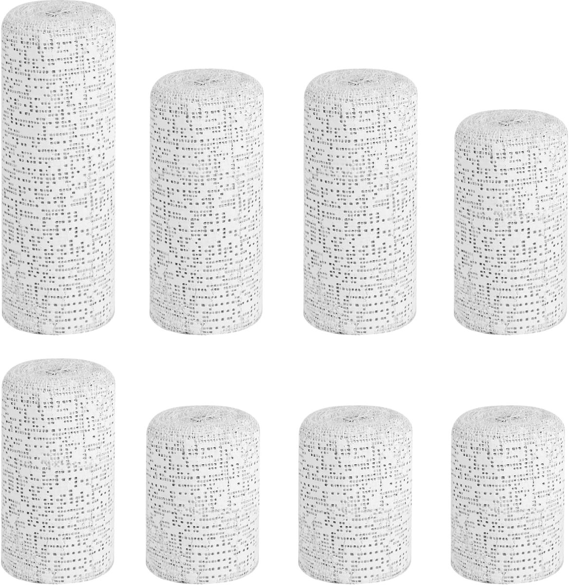 8 rollende pleisters voor knutselende, gipsvorm, gipsassociatie gipsprint baby buik gips handdoek, 5 cm/7,5 cm/15 cm x 2,7 m gipsroller gips roller voor gips knutselverband (wit)