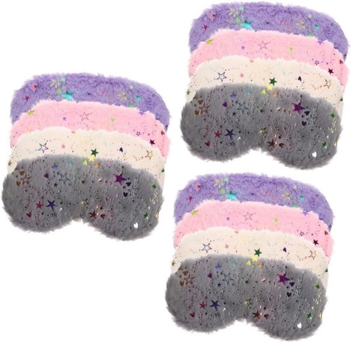Oogmaskers Kinderen - Slaapmaskers Blinddoeken - Licht Blokkeren - Zachte Pluche Stof - 20.5 cm breed - Multicolor