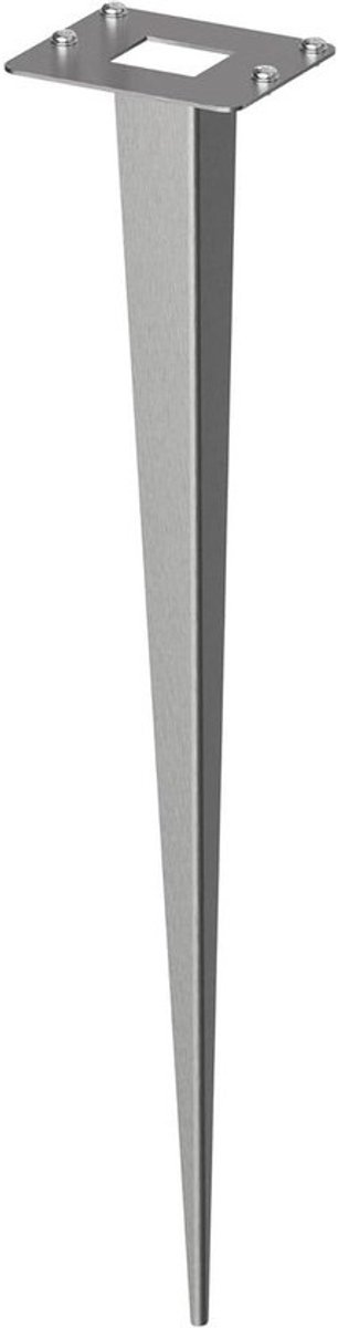 Grondpin - Paalhouder - Paal Verankeren - Roestvrij Staal - 40cm Lengte - Zilverkleurig