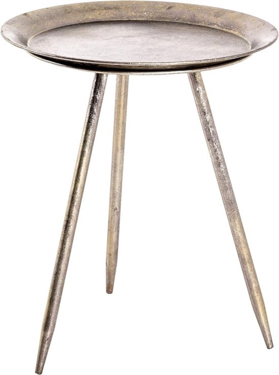 Moderne Ronde Bijzettafel Brons Metaal
