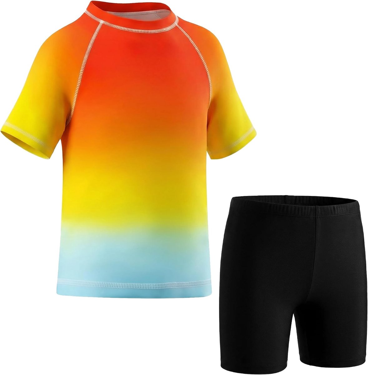 Badpak Set Kinderbadmode UV-bescherming Badshorts en Kortmouw Rashguard Shirts 2-delige Badkleding Sets Ademend Zwempak Badset Strand Rafting voor 3-11 jaar
