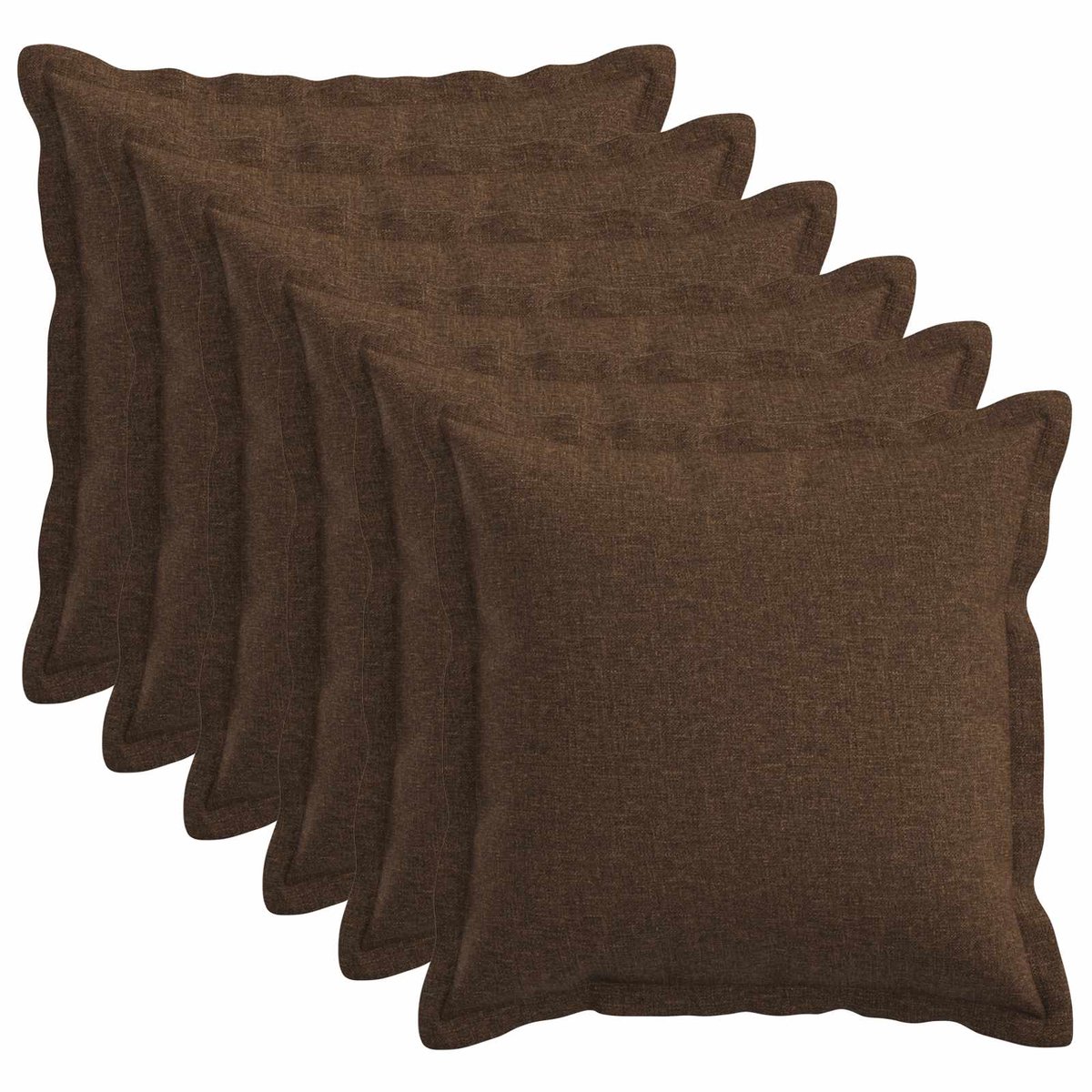 vidaXL Dekenkussen - 6 - st - HOUTEN - Bruin - 40 - x - 40 - cm - Faux - Linnen