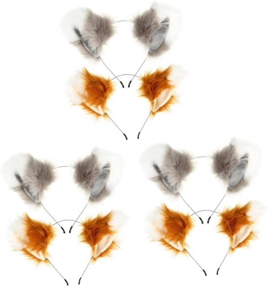Haaraccessoires Meisjes - Haarringen Scrunchies - Feestdagen Cosplay - Dierenoren Ontwerp - 6 stuks - Bruin