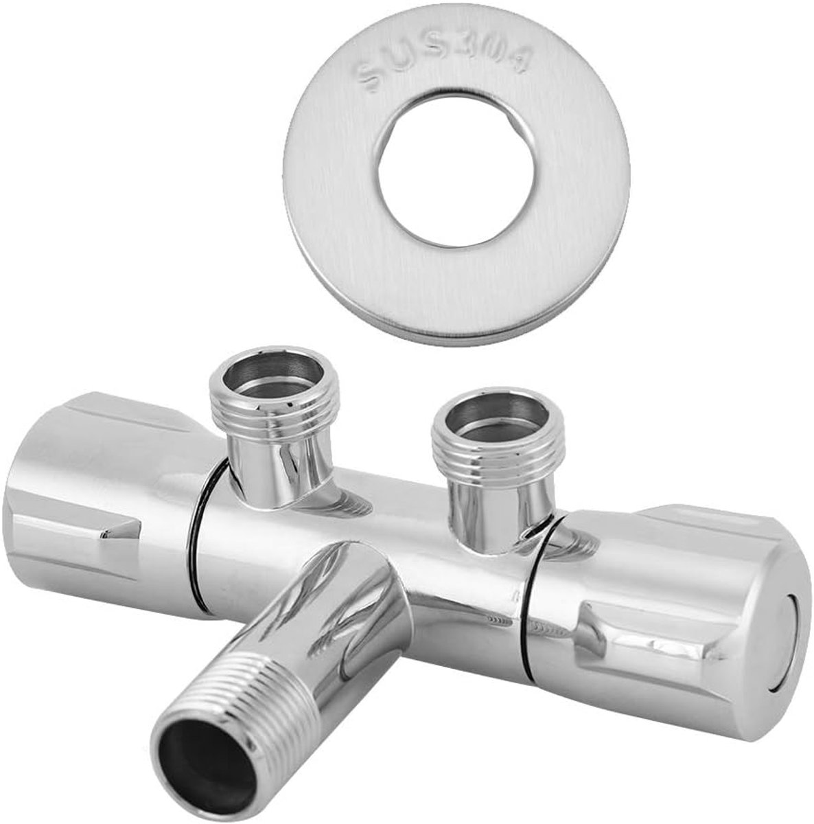 Dailygoods- Hoekstopkraan Multifunctioneel - Dubbele Hoekkraan - Toiletkraan - Douchekraan - G1/2 Aansluiting - Hoogwaardig Koper - Waterkraan