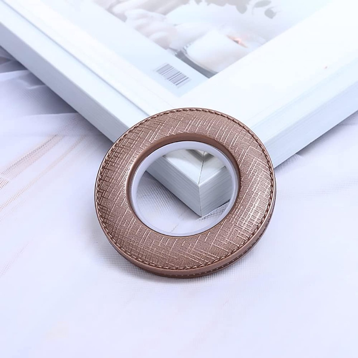 Dailygoods- Gordijnringen geruite textuur - Binnendiameter 40 mm - 25 stuks - ABS-kunststof - Ruisarme ring - Toepassing voor gordijnen - Gordijnhaak