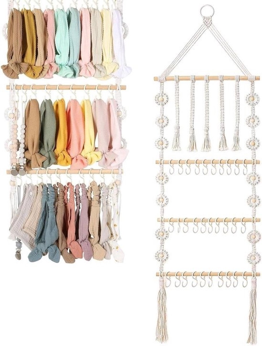 Haarboog Organizer - Hoofdband Houder - Accessoires Weergeven - Meerlaags Geweven Ontwerp - 96 x 35 cm - Meerkleurig