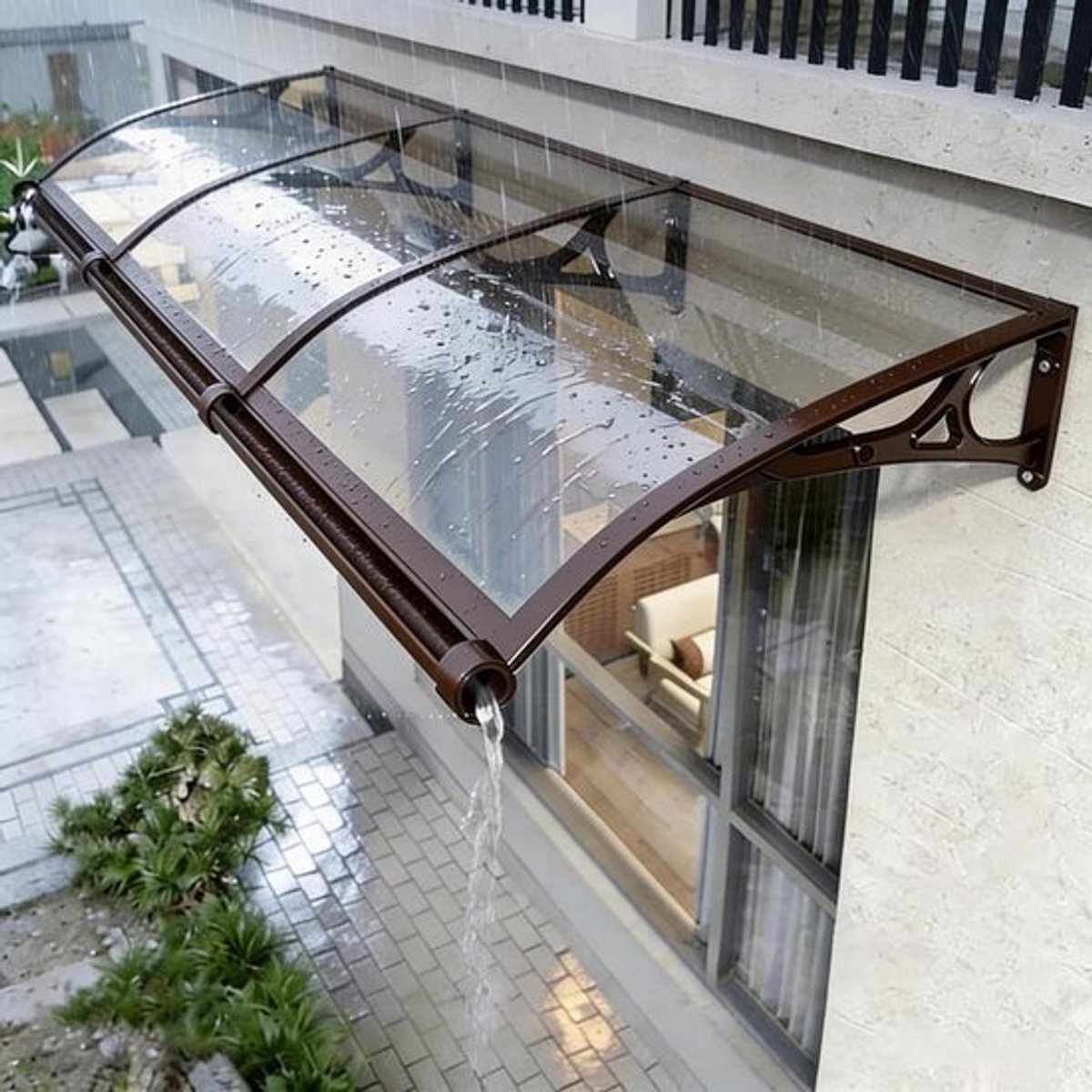 Deurluifel Polycarbonaat - Veranda Luifel Zonnescherm - Buitenbescherming - Slagvast Polycarbonaat - Niet gespecificeerd - Transparant