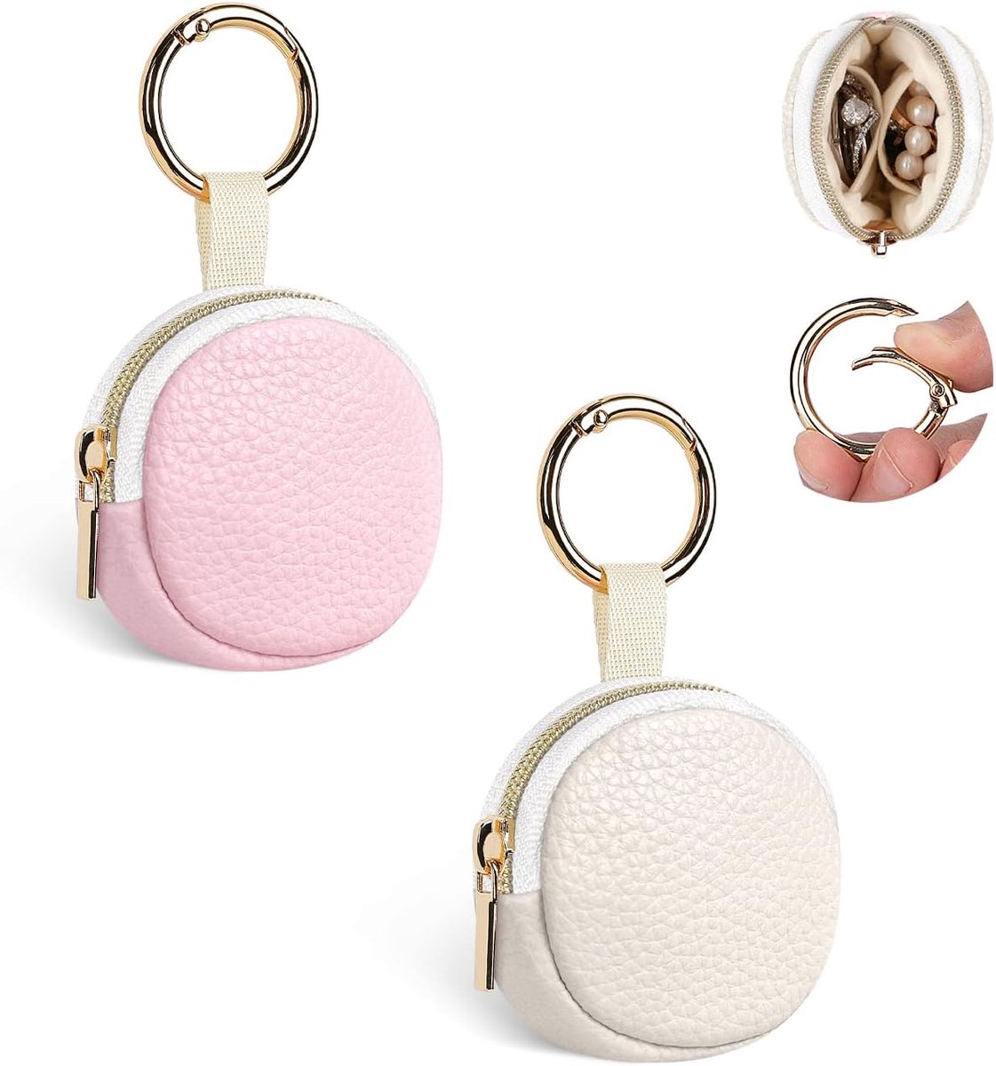 Dailygoods- Sieradenbox Elegante Reisopbergdoos - Juwelenkistje - Oorbellen/Armbanden/Ringen - Sleutelhanger - Antislip - Schokbestendig - Juwelendoos