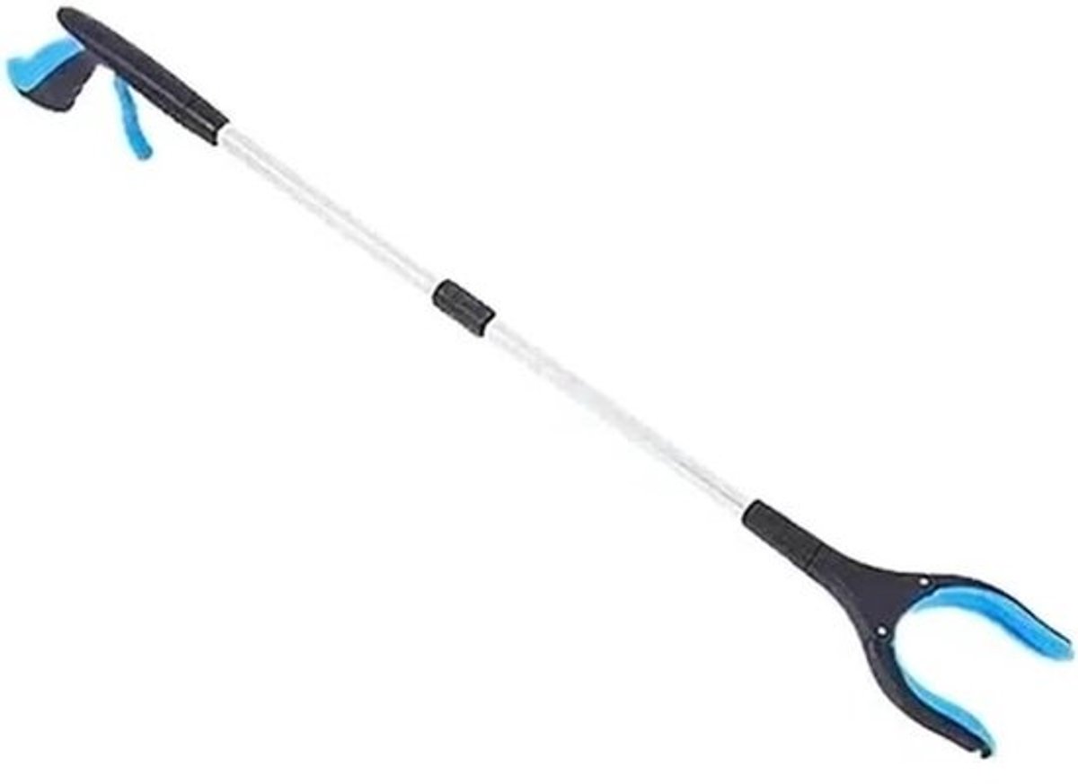 Opvouwbare Vuilnisclip - Schoonmaak Grijper - Afval Oppakken - Sterke Grip Klauw - 3 stuks - Blauw