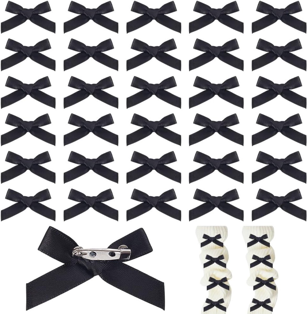 Dailygoods - 50 Stuks Zwarte Strikbroches voor Creatieve Ambachten