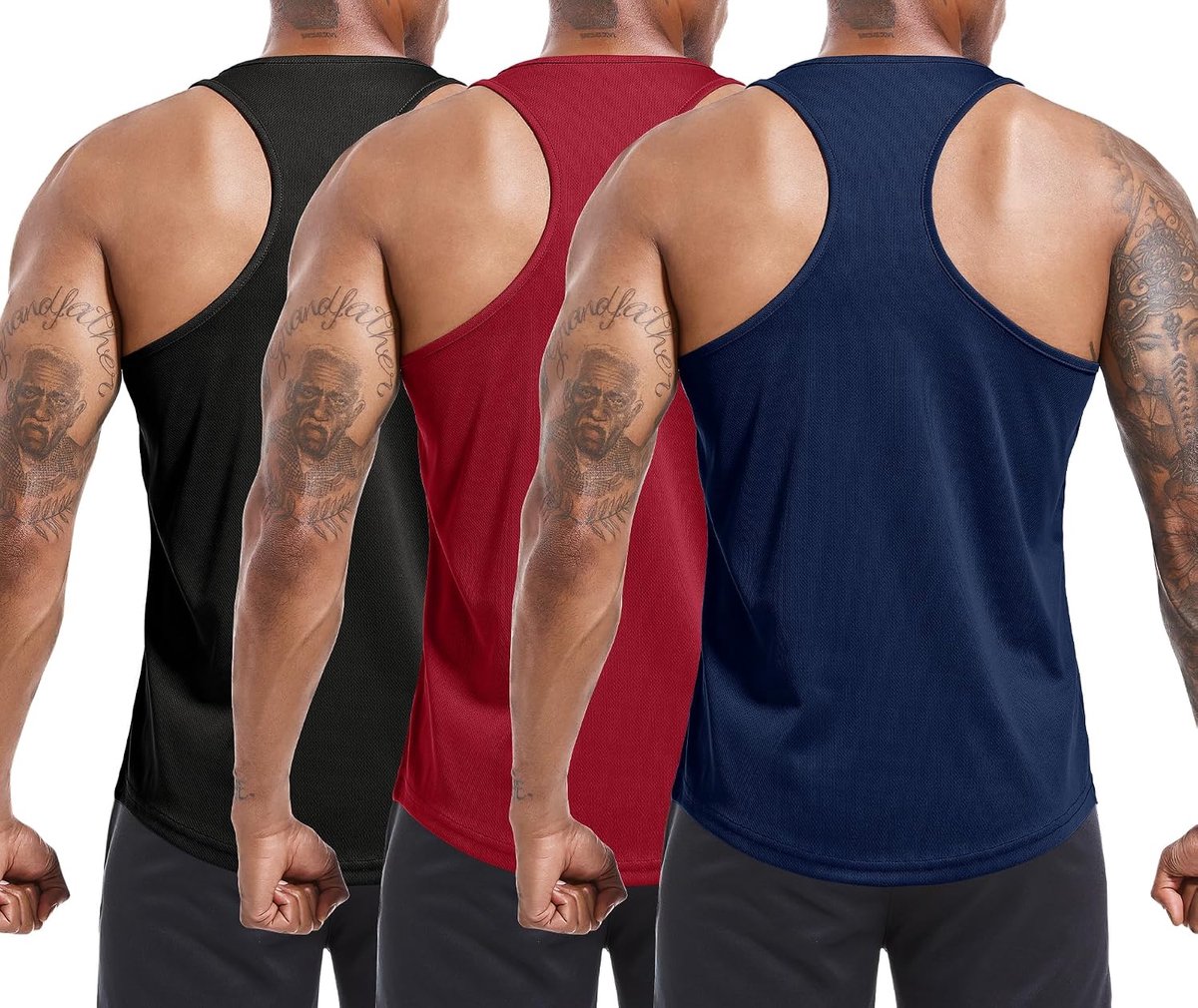 3-pack tanktop voor heren, okselshirts, sport, mouwloos shirt, onderhemd, fitness, mouwloos T-shirt voor training, fitness, bodybuilding vest