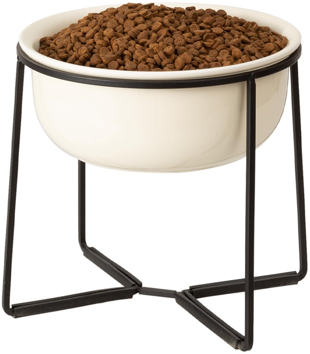 Dailygoods- Voerbak Verhoogd 1600 ml - Antislip Metalen Houder - Keramisch - Gezonde Houding - Ideaal voor Grote Honden - Hondenkom