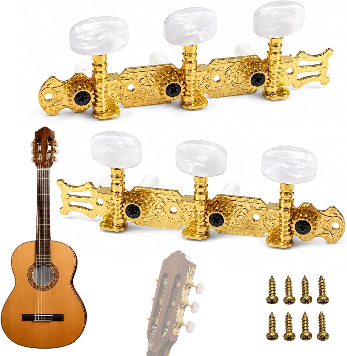 2 stuks stemmwartels voor gitaar, 3L + 3R