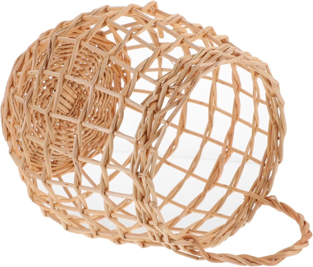 1stuk Wandmontage Rieten Mand Voor Eieren Knoflook Handgevlochten Decoratieve Opbergmand Geschikt Voor Keuken Tuin Kleur Variabel
