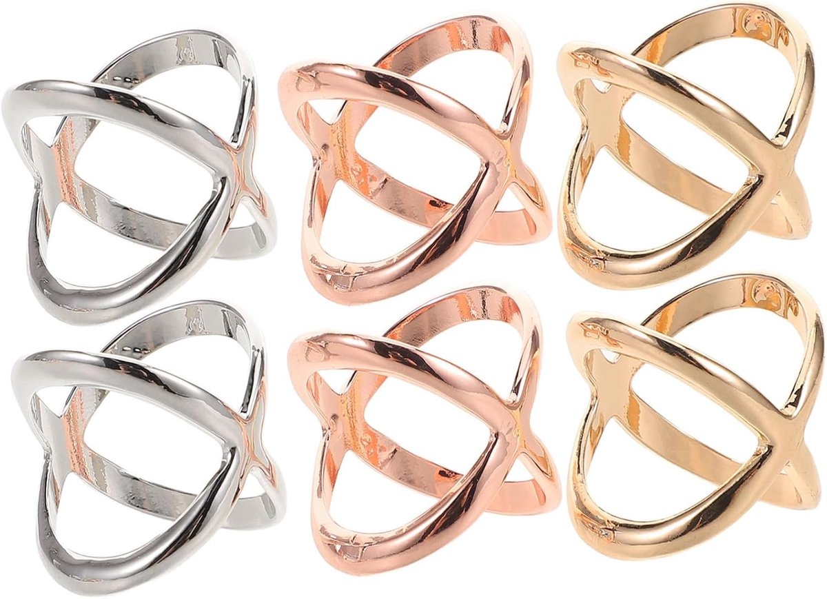6 Stuks X-vormige Sjaalclips: Elegante Zijden Sjaalgesp Voor Vrouwen - Multifunctionele Sjaalclips, Sjaalringen Voor Casual En Formele Kleding
