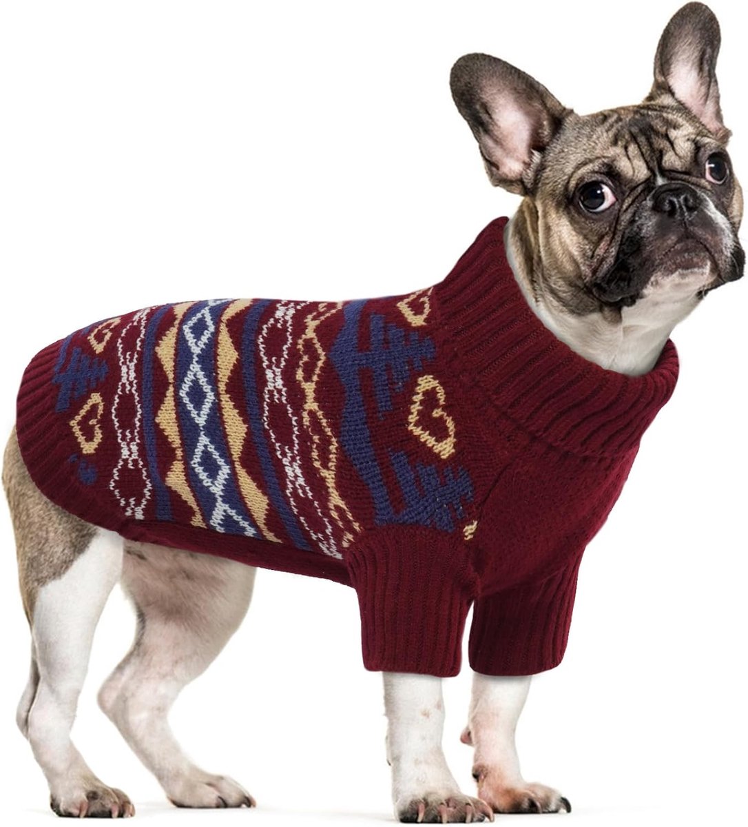 Truien gebreide extra kleine hondentruien puppy trui warme puppykleding winteroutfits kattentrui (rood, S)