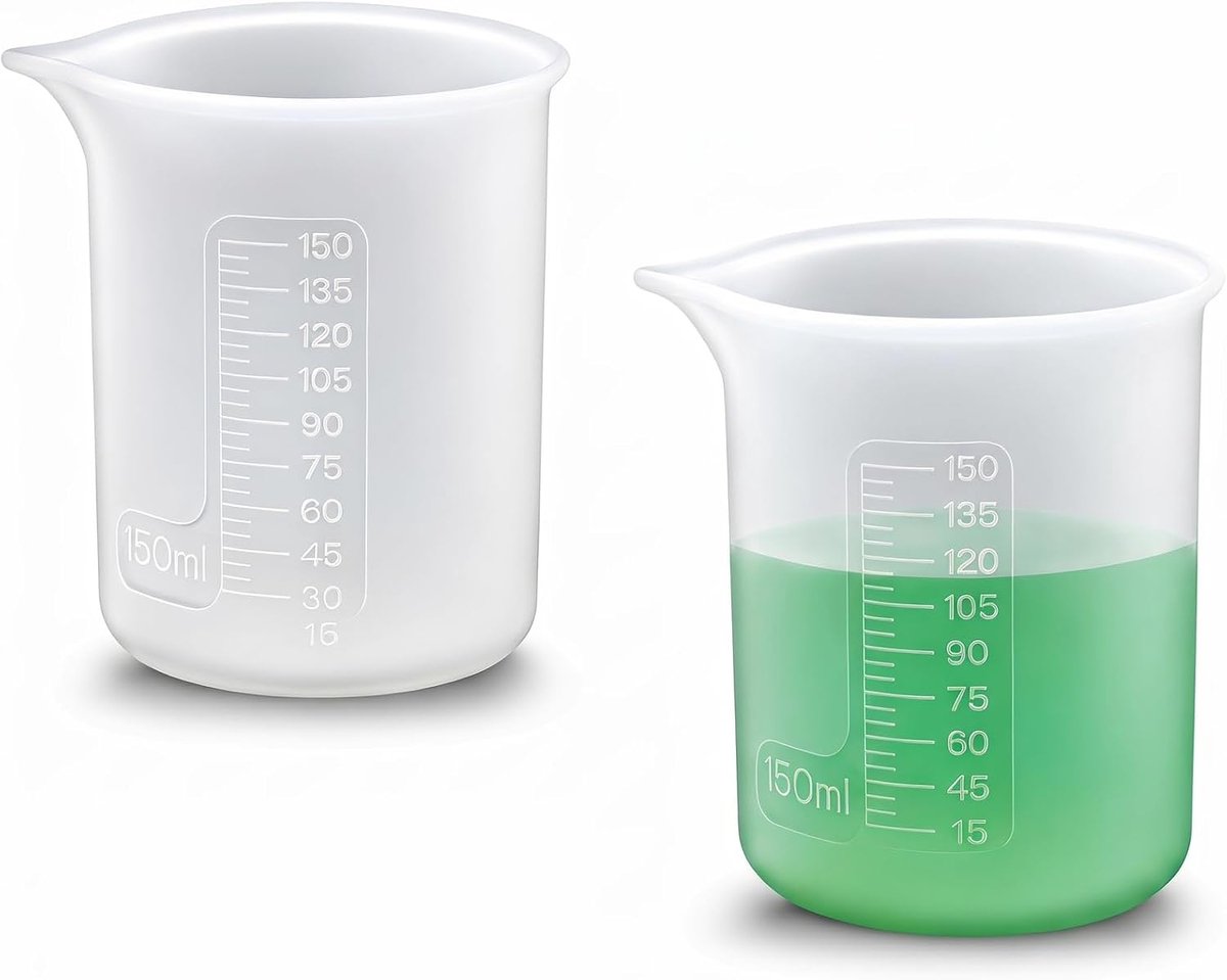 150 ml siliconen maatbeker met schaal (2 stuks)