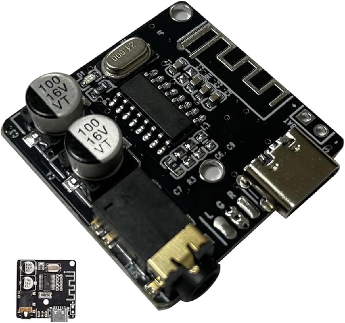 Zalati Audio-ontvanger Board 2 stuks VHM-314 Bluetooth 5.0 MP3 Lossless Decoder Board Draadloze Stereo Muziek Module - Type-C