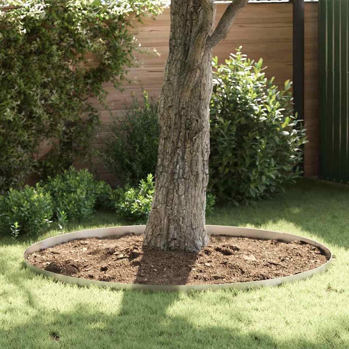 Gazonrand van roestvrij staal, 450 cm × 10 cm × 0,05 cm, zilveren tuinrand voor nauwkeurige gazonranden buitenshuis, weerbestendig, eenvoudige montage