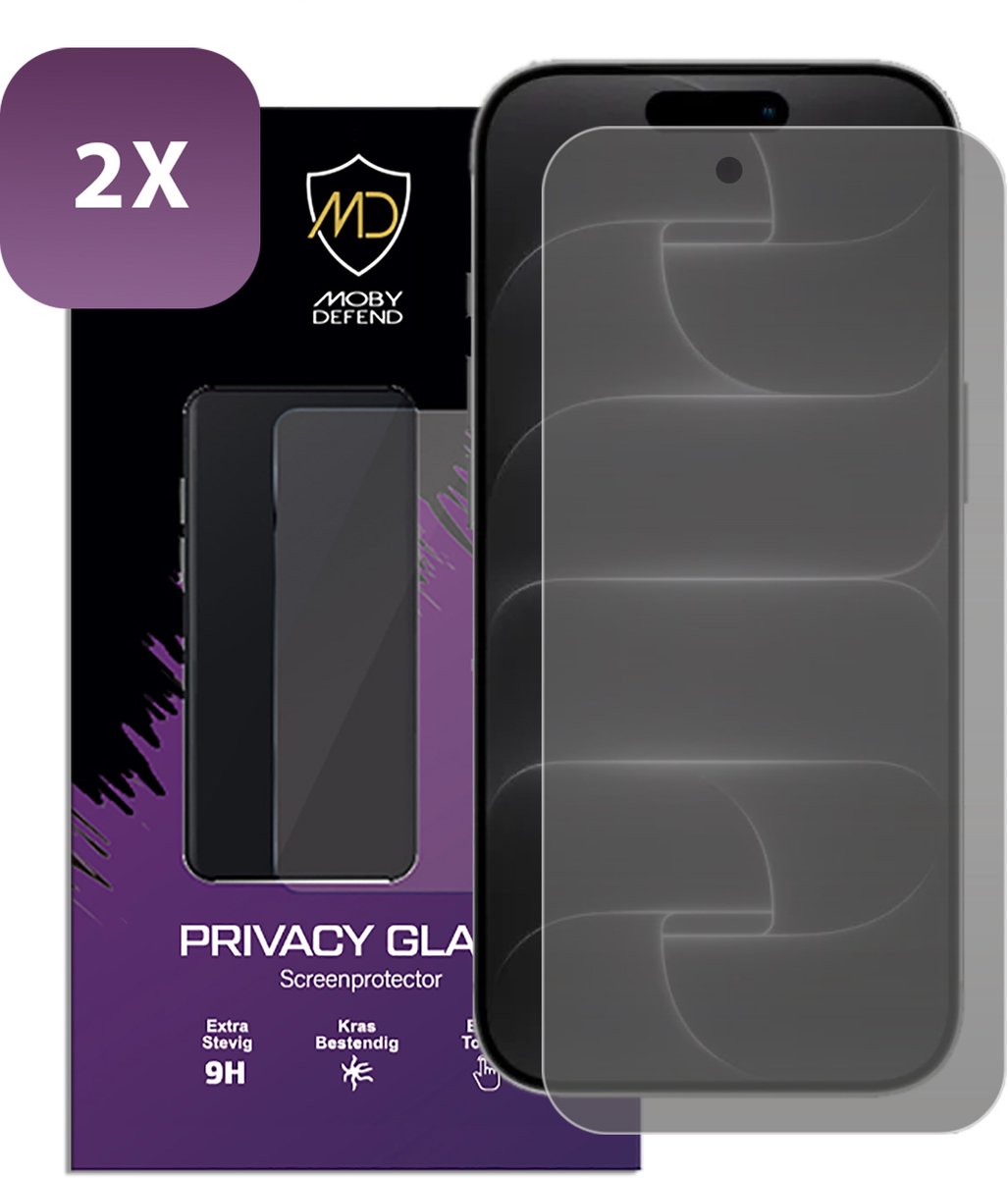 2-Pack MobyDefend Screenprotectors - Geschikt voor iPhone 18 Pro - HD Privacy Glass Screensavers