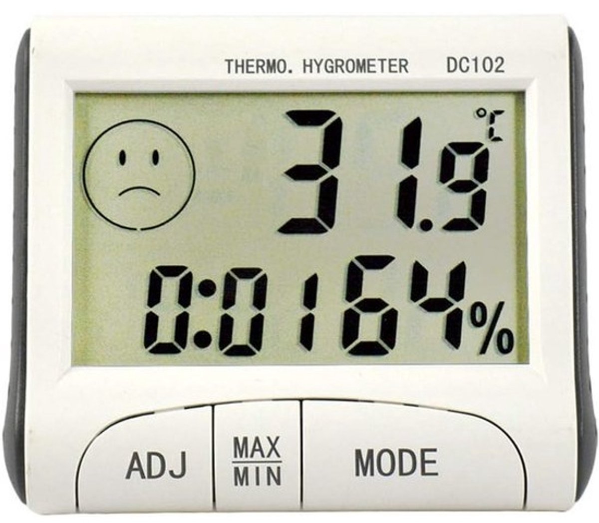 Digitale Hygrometer en Thermometer met LCD en Klokfunctie