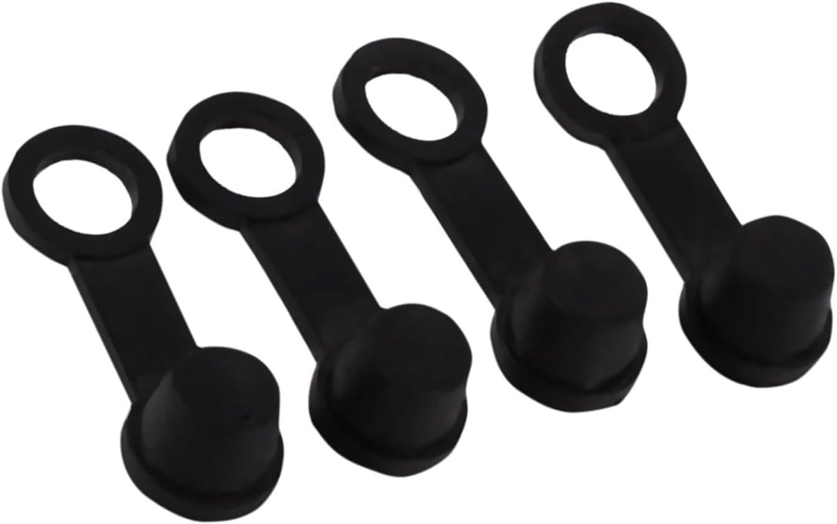 Dailygoods- Ontluchtingsnippeldoppen 4x - Zwarte Rubber - Universele Ontluchter - Tepelventiel - Vetplug - Stofbescherming - Ontluchtingsplug