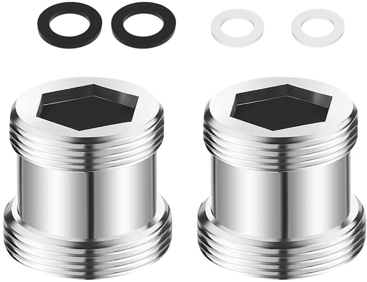 Kraanadapter - Schroefdraadadapter M20 naar M22 voor buitendraad - Voor perlator en wastafel