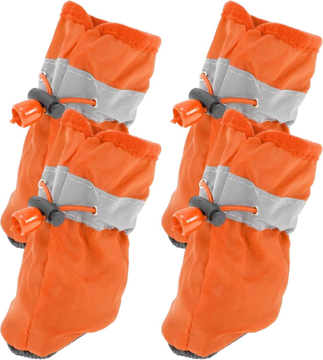 4 stuks pootbeschermers voor honden, pootbescherming, hondenschade, waterdichte sokken, hondenschoenen met verstelbare riem, voor binnen en buiten, maat 7, oranje