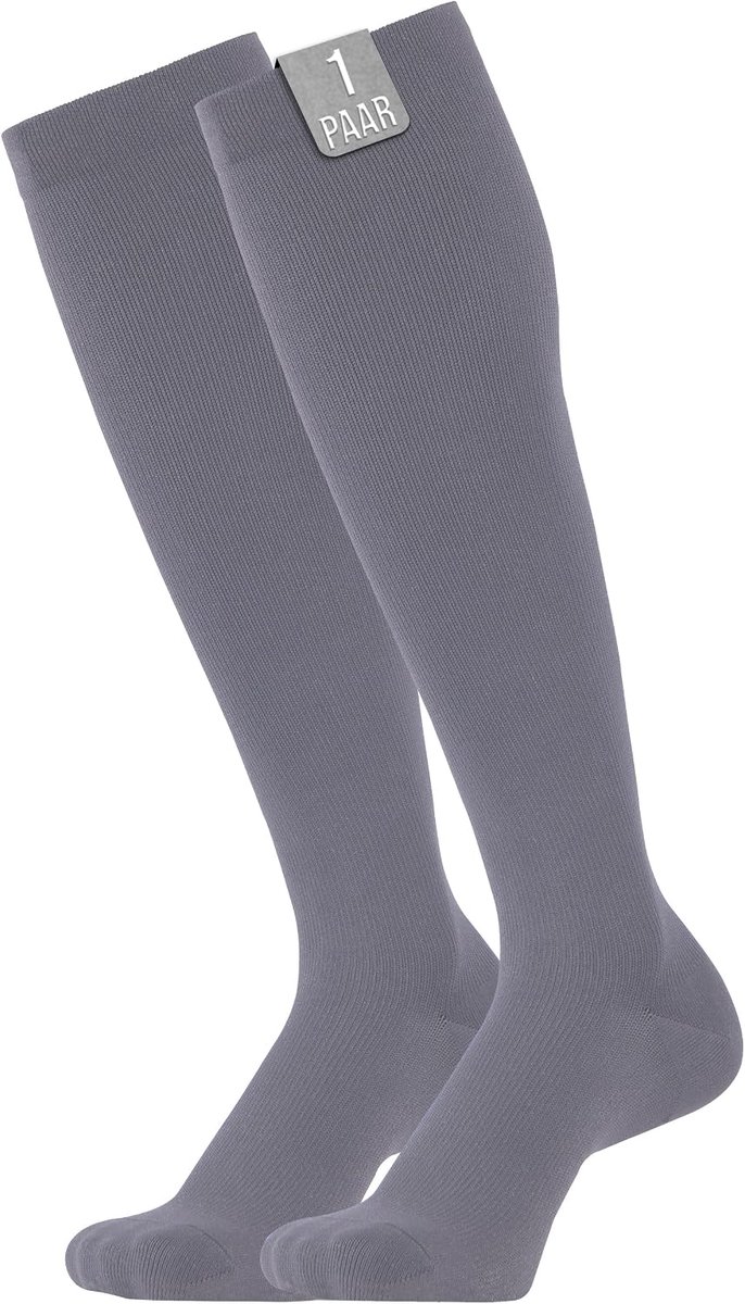 Sokken Dammes en Herren - Effen Kleuren Compressiekousen voor Sport, Hardlopen, Vliegen, Reizen, Joggen, Fietsen, Werk - Kniehoge sokken met Mesh Waszakje