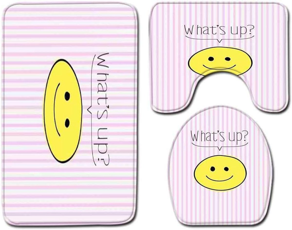 Badkamermat, Badmat, Driedelige Badkamer Anti-slip Mat, Vloer Mat Deurmat, Machine-wasbare Badkamer Tapijt 50cmx80cm