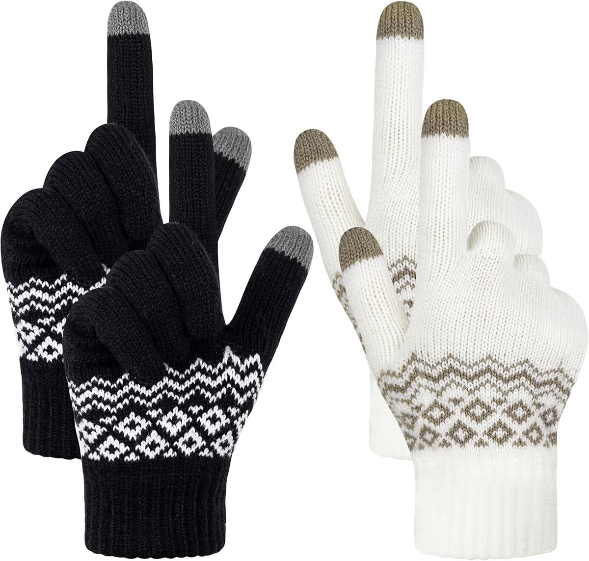 Handschoenen voor de winter, uniseks, gebreide warme handschoenen, flexibele gebreide handschoenen voor dames en heren