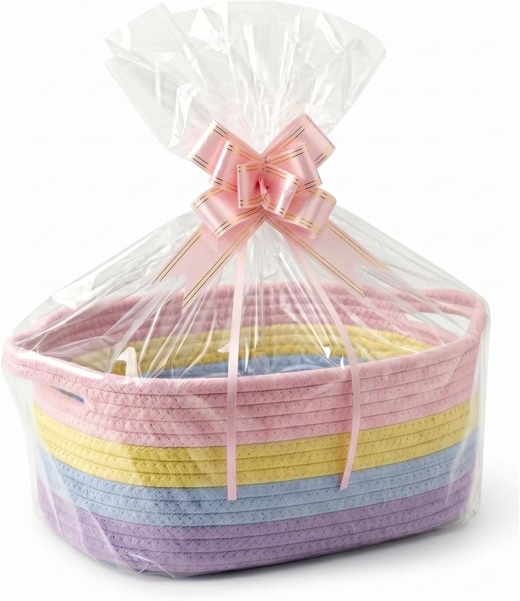 Cadeaumand met handvat, katoenen touw presentatiemand voor geschenken, 30 cm