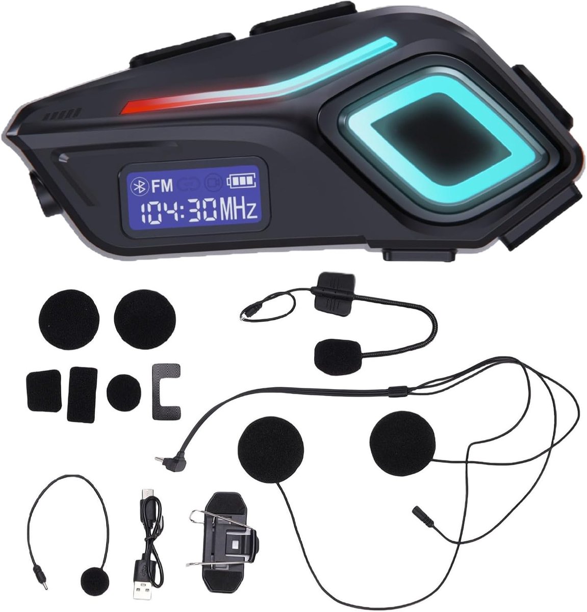 Speaker Bluetooth 5.4 IPX8 Regenbestendig Multifunctionele Motorhelm Headset voor Rijders