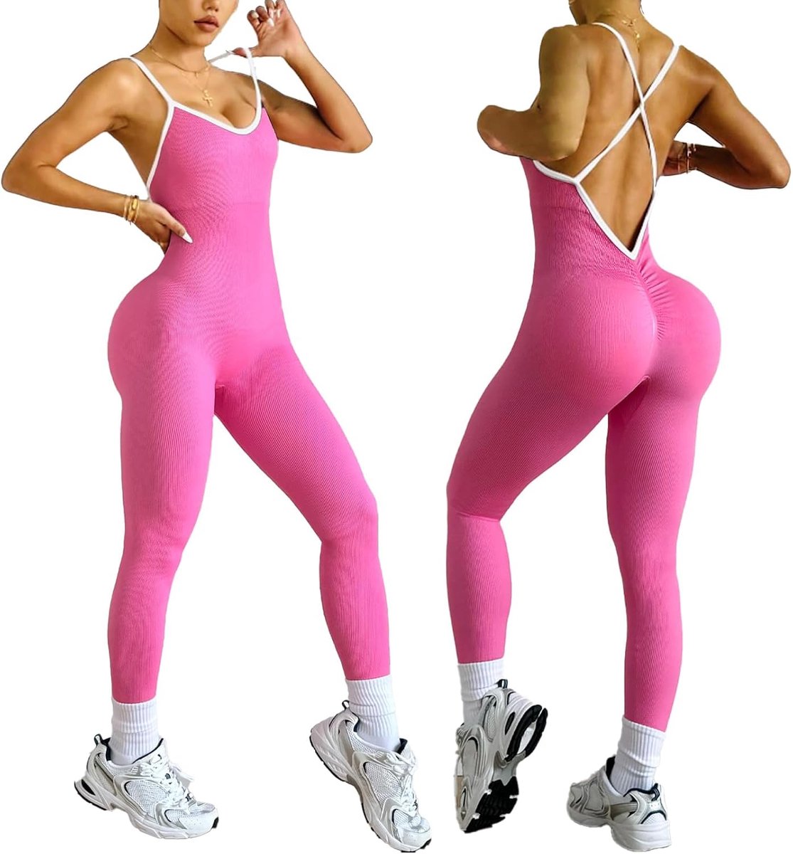 Jumpsuit dames jumpsuit eendelig Strak Elastisch Figuurvormend Body Naadloze Overall voor Fitness Yoga Gym Sport