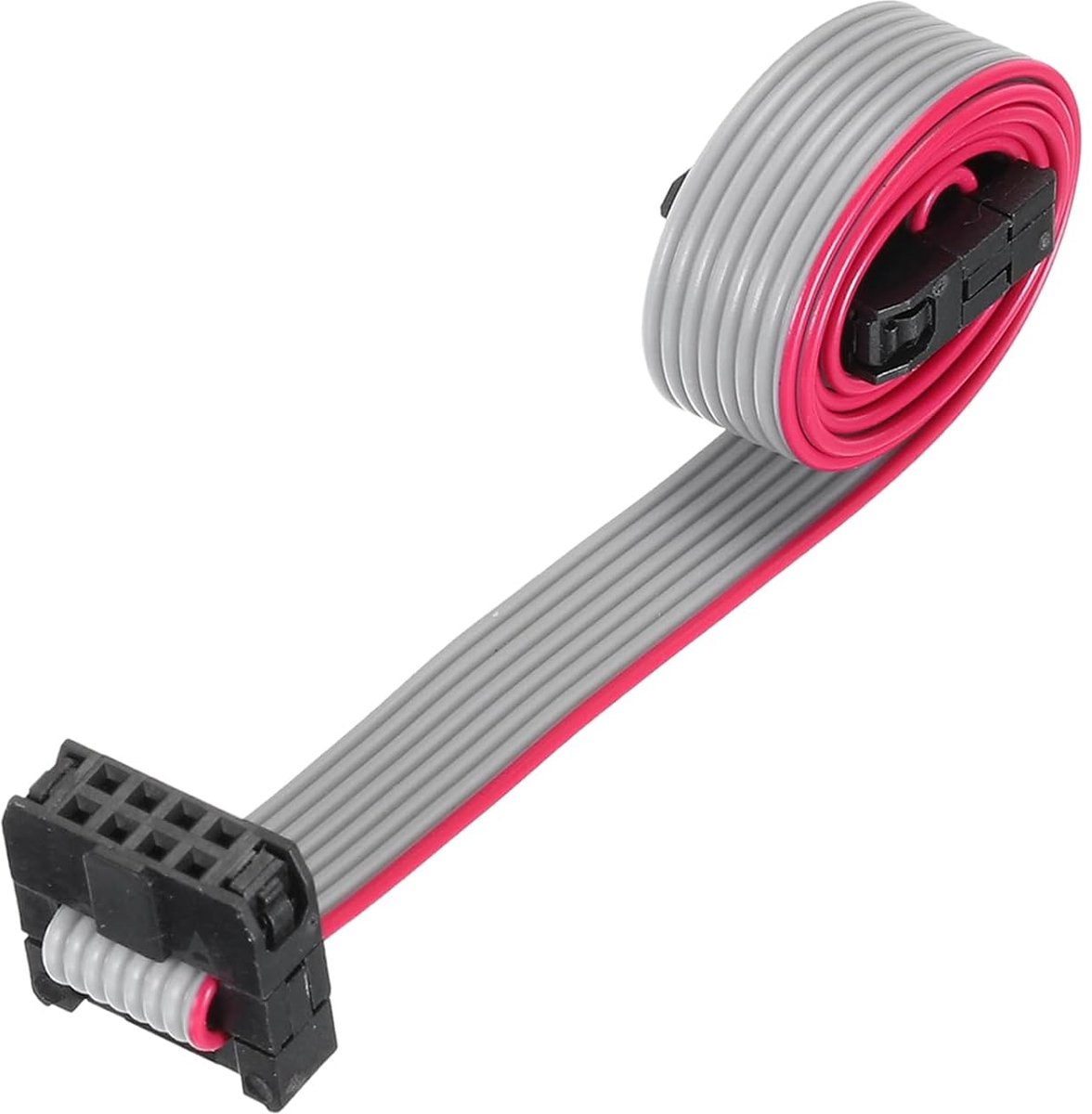 Platte bandkabel IDC, FC/FC-stekker, bus, type A, 8-polig, helling 1,27 mm, lengte 30 cm