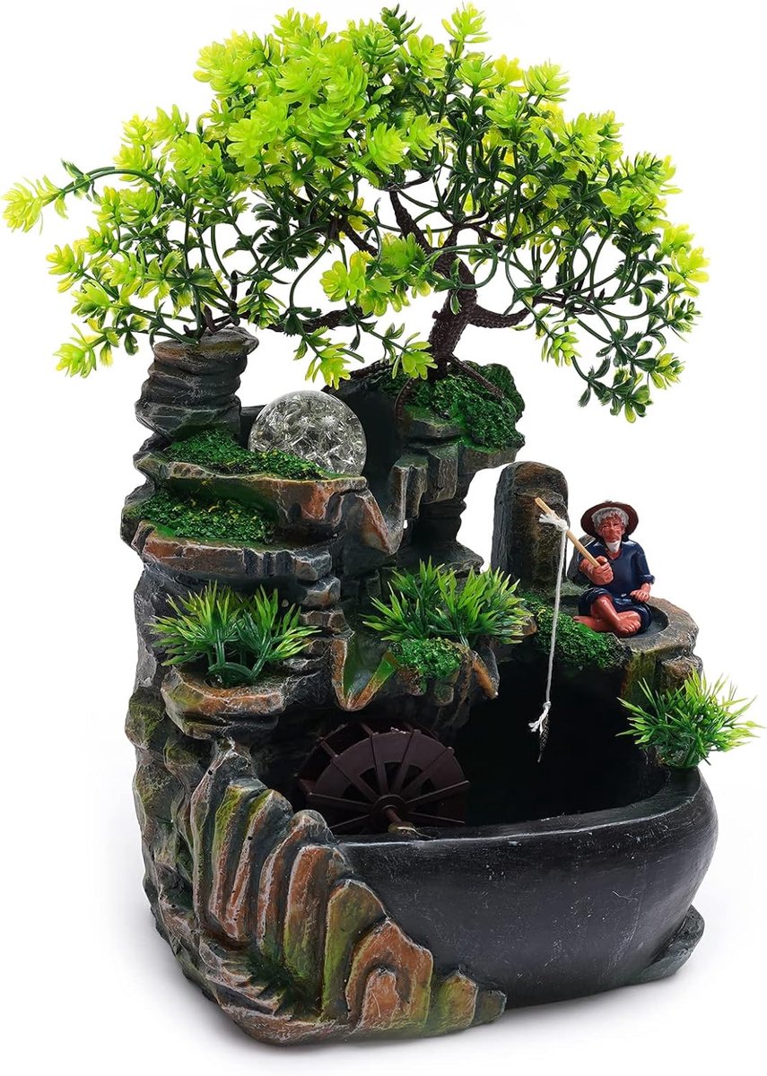 Tafelfontein, 30 cm, watervaldecoratie met pomp