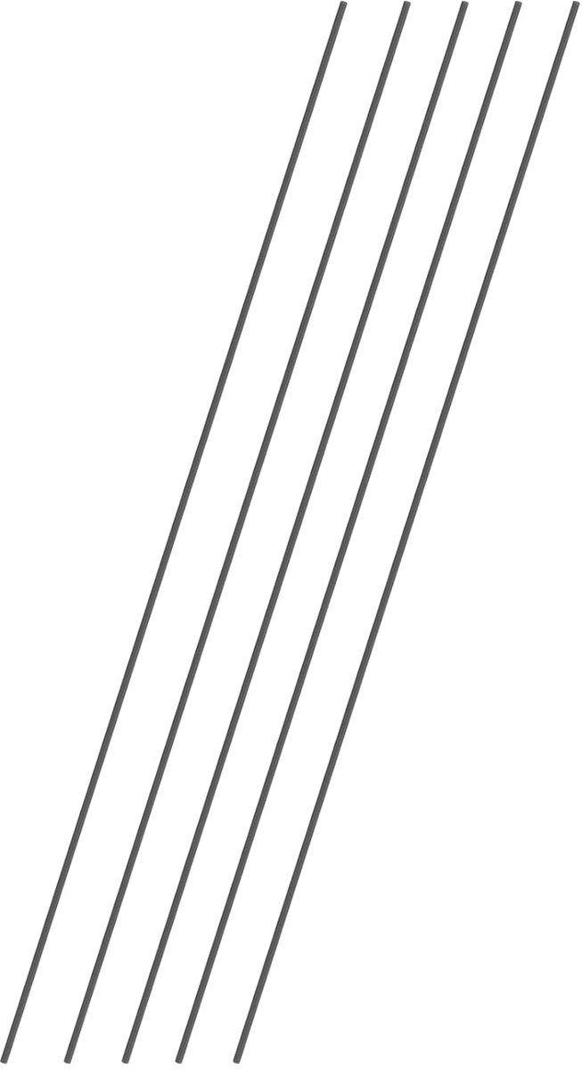 5 staven van koolstofvezel, diameter 2 mm, ronde stang, mat