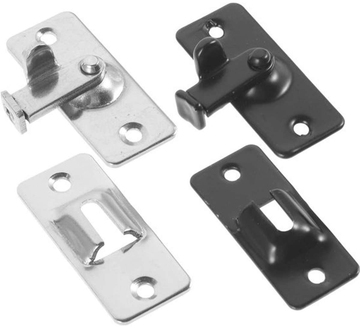 Deursloten met Gesp - Deurhaken Sluitingen - Extra Beveiliging - 90 Graden Hoek - 4.4x1.9cm - Zilver