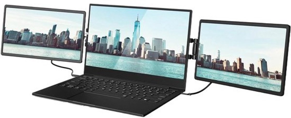 Draagbare Laptop Monitor - Extern Scherm Extender - Multitasking Verbeteren - Ultradun Opvouwbaar - 13.3 inch - Zwart