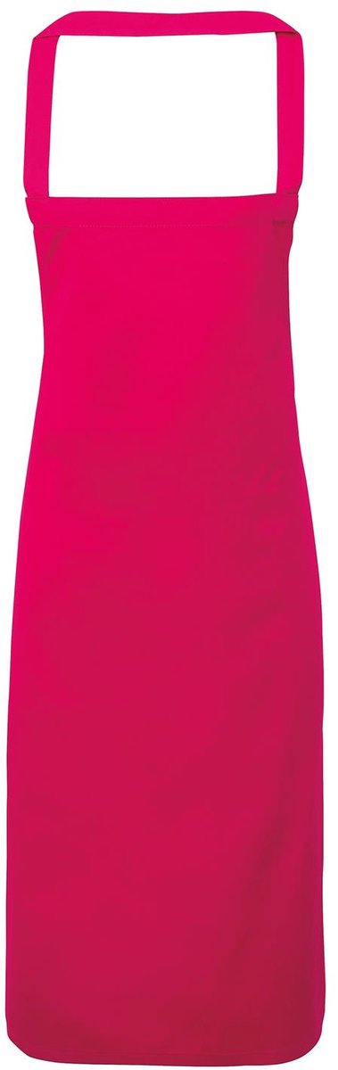 Schort, voorgekrompen absorberende katoenentwill, halterschort | Organische katoen | Banden van dezelfde stof | Lengte vanaf de taille 62 cm Kleur Hot Pink