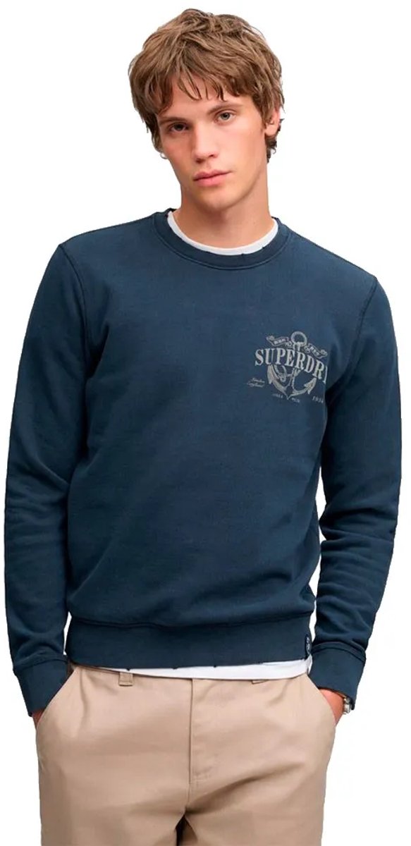 Superdry Mercantile Crew Sweatshirt L Man Marineblauw